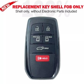 Unbranded   6 B Remote Key Shell Case Fob Cover for Toyota Sienna 2021 2022 2023 HYQ14FBX