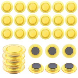 ZDZBLX Fridge Magnets Strong Magnet, 28 Pack Small Magnets Whiteboard Magnets, Mini Magnets Heavy Duty Fridge Magnets for Adults, Cute Round Magnets for Whiteboard, Fridge, Crafts (Transparent,Yellow)