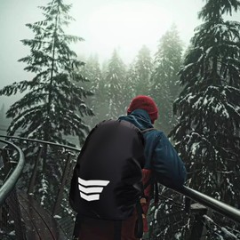 Onperpoe Waterproof Backpack Cover, 30-40L Waterproof Backpack Rain Cover with Reflective, Adjustable Waterproof Rucksack Cover, Backpack Rainproof Protector for Hiking, Camping