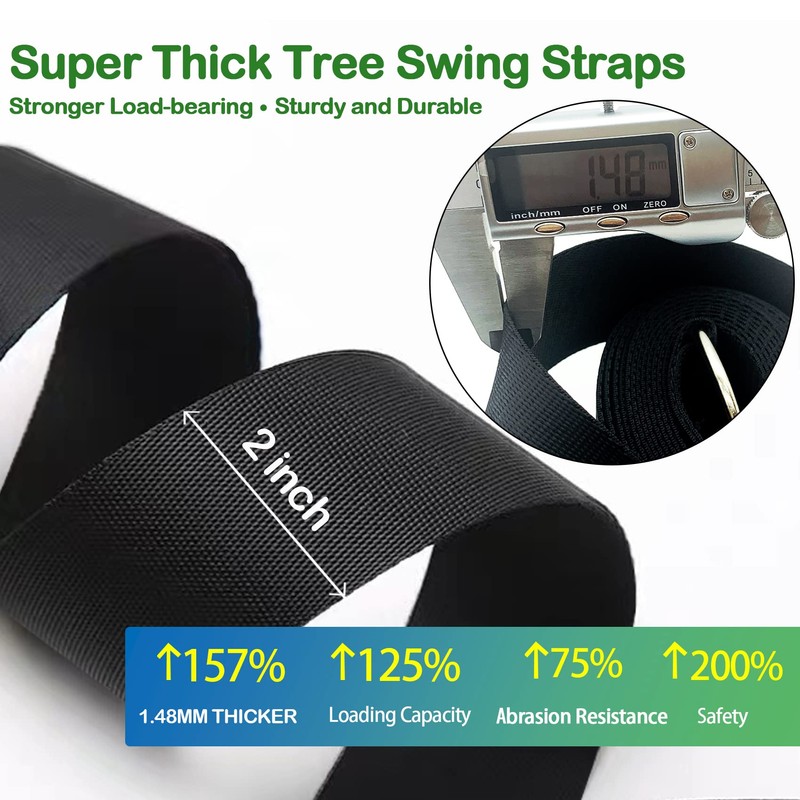 Veriluck Tree Swing Straps Hanging Kit - 3FT/8FT/15FT/20FT/30FT, Strong &