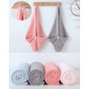 Lumimi Set of 4 Microfibre Hair Turban Head Towels, Soft,