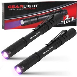 GearLight UV Black Light Flashlight [2 Pack] Compact Flashlights, Portable, New
