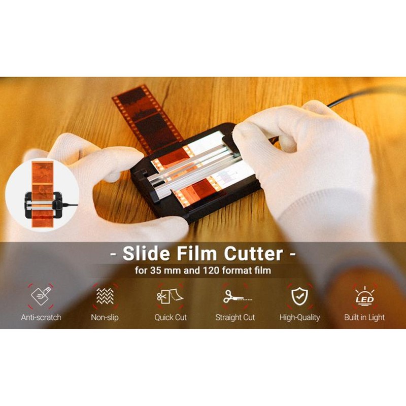 35mm Film Cutter 11 Levels Adjustable LED Backlight USB C
