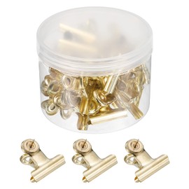 PATIKIL Push Pin Clips, 30 Pack Metal Thumb Tacks with Clip for Office Artwork Cork Board, Gold