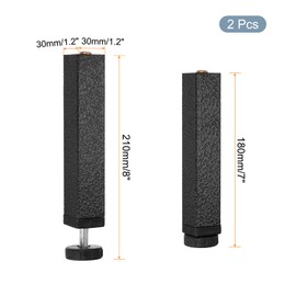 uxcell 2 Pcs Adjustable Height Center Support Leg, 7 Inch Metal Bed Frame Support Legs Slats feet for Sofa Cabinet Couch Dresser Table Furniture, Silver