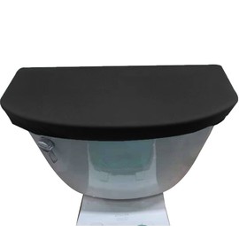 Madeals Velvet Toilet Tank Lid Cover Fabric Cover for A Lid Toilet Tank Black