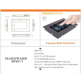 DIYmalls Nextion Intelligent 7 inch HMI Display 5V Capacitive Touch Screen 800x480 TFT LCD w/Enclosure Case for Arduino Raspberry Pi (NX8048P070-011C-Y)