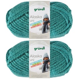 Gründl Alaska Uni 2 x 100 g 80% Polyacrylic, 20% Wool Including Instructions Whale (23 Emerald)
