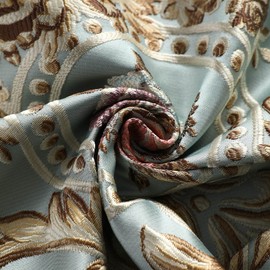 EURhine Jacquard Vintage Throw Pillows Covers Floral Embroidered Cushion Cover for Sofa Home Decor Europe Retro Classic Pillowcase (Sky Blue, 48x48cm (Pillow Cover Only))