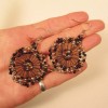 "Handmade" 1 1/2" Handmade Black Multi Color Seed Bead Wood