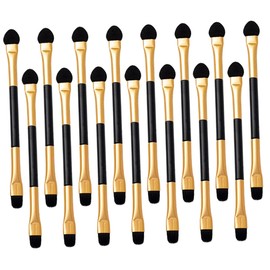 IWOWHERO 15pcs Complete Makeup Brush Set for Women Double-sided Eyeshadow Brushes Travel Comfortable to Hold Handle Great for Eyes Nose Lips
