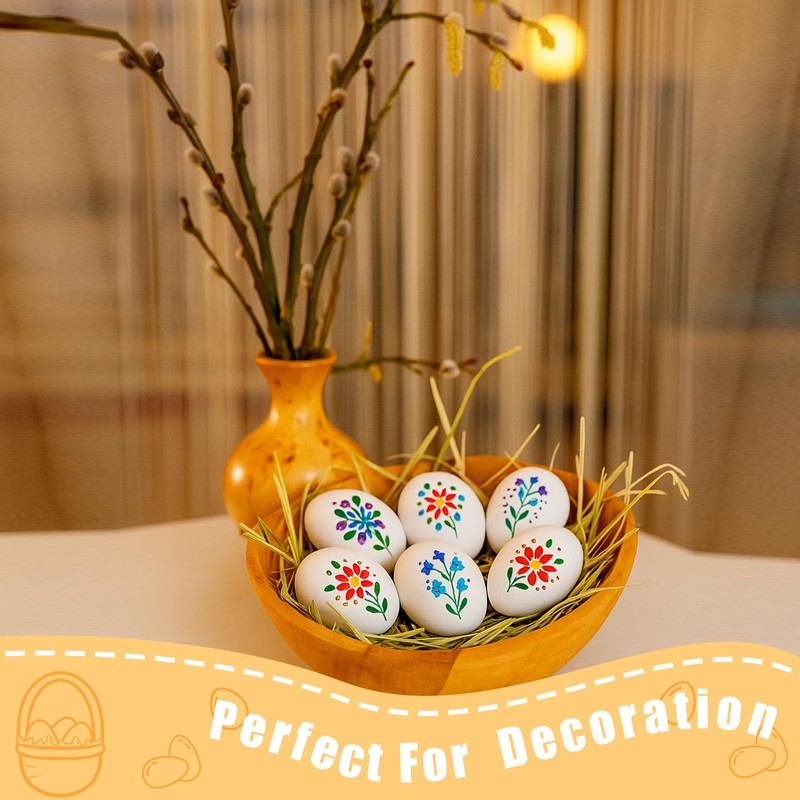 SallyFashion Wooden Fake Eggs for Nesting Boxes, 9 PCS White