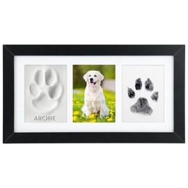 Seencool Paw Print Frame Kit, Dog Paw Print Kit with Clay & No Mess Ink Pad, with Customization Tool, Wooden Pet Memorial Frame,DIY Dog Lover Gifts