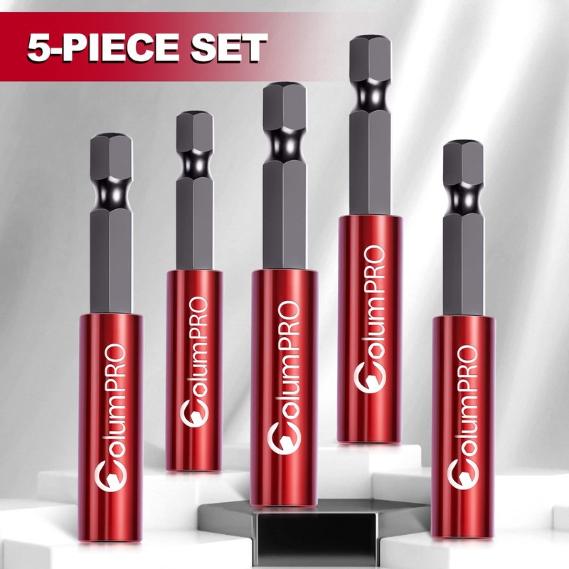 ColumPRO 5PCS 1/4" Strong Magnetic Extension Bit Holder,Hex Shank S2