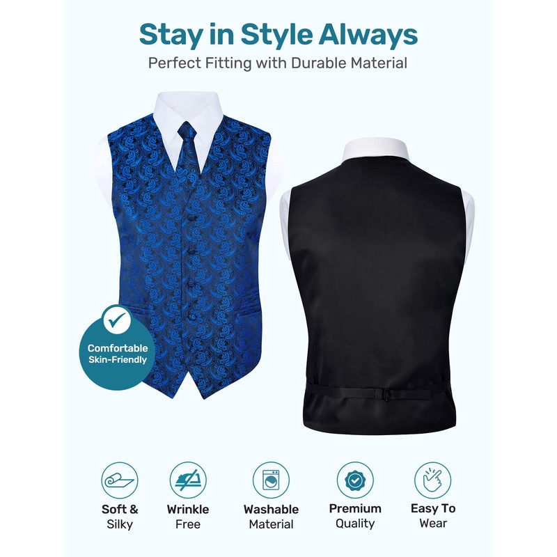 S.H. Churchill & Co. Men's 4 Piece Paisley Vest Set,