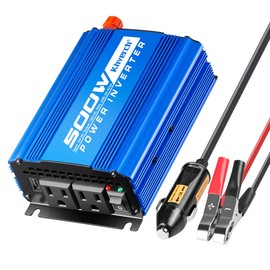 Kinverch 500W Car Power Inverter DC 12V to AC 110V Adapter with 2 AC Outlets and 2A USB Charging Port