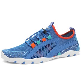MAYZERO Zapatos de agua para hombre y mujer, zapatos de natación, surf, playa, piscina, puntera ancha, senderismo, zapatos de agua para invierno, Azul, 14.5 Women/13.5 Men
