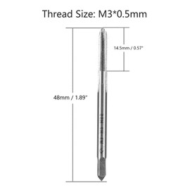 MACHSWON Metric Machine Tap for Drilling Tapping Cutting on Soft Metal Aluminum Plate and Iron H2 3 Flutes HSS Left Hand Screw Tapping Threading Machinist Repair DIY Tool M3 x 0.5 mm 2PCS