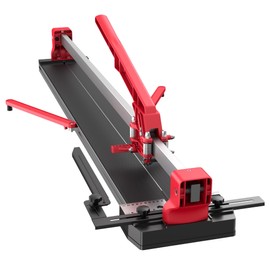 SHIJING 24-inch Manual Tile Cutter with Laser Cutting Guide Porcelain Tile Cutter with Split Platen,Double Aluminum Base,Tungsten Carbide Cutting Wheel