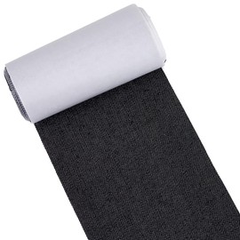 GORGECRAFT 58.7 x 4.1 Inch Iron-on Patch Roll Black Polyester Fabric Patch Repair Tape Heat Glue for Inside Outside Denim Jean Clothes Pants Tents Bags Repairing Hole Decorating Mending