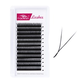 YY Lashes 2D Pre Made Fan Eyelash Extensions Volume Russian 0.07D Curl 13mm Premade Y Shape Soft Natural Eyelashes Extension by FADVAN(Y-0.07D-13)