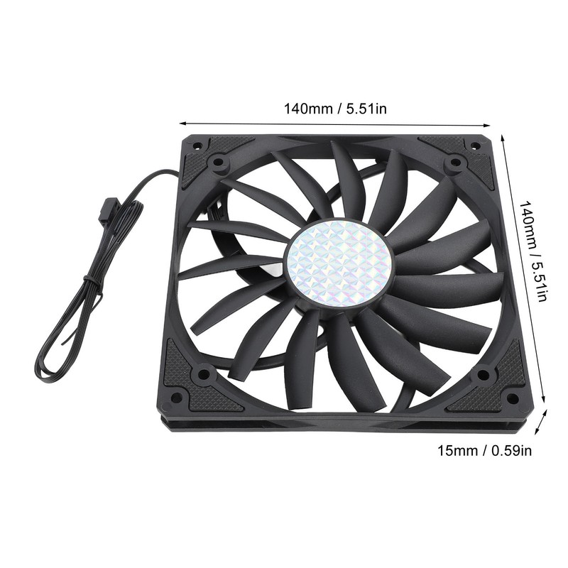 140mm 4 Pin PWM Case Fan Ultra Thin 15mm 1100RPM