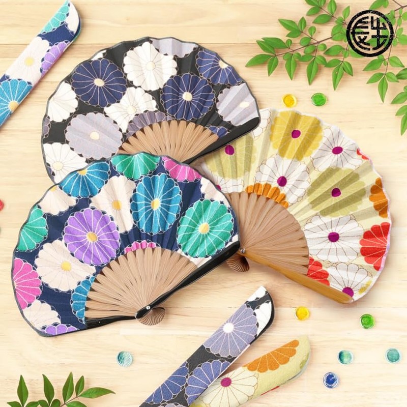 Osaka Choseido Folding Fan, Women's, Stylish, Business, Folding Bag, Handkerchief