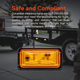 TRUE MODS 2pc 2.5" Amber LED Trailer Marker Light w/Black Bezel [DOT FMVSS 108] [SAE P2PC] [Surface Mount] [Waterproof IP67] Side Marker Lights for Trailer Truck