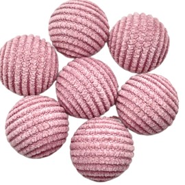 Lmlliang 20pc Pink Corduroy Fabric Cloth Covered Circular Flat Back Buttons,DIY Crafts, Scrapbooking Decorations Buttons15mm