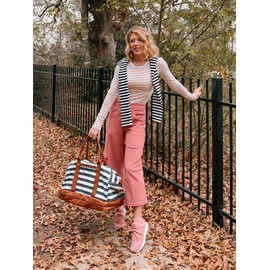 Promover Capri Pants for Women Wide Leg Yoga Pants with Pockets Stretchy Workout Lounge Pants Flowy Comfy Loose Dress Crop Pants(Cameo,L,23")