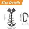 Walquicks 10Pcs Fishbone Deck Anchor Pegs, with Spring with Carabiners