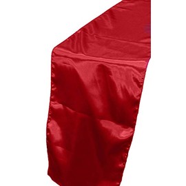Satin Table Runners 12 x 108 inch for Wedding Banquet Decoration, Bright Silk and Smooth Fabric Party Table Runner (red)