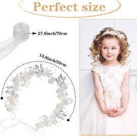 Limbeuuu 4 Pcs Flower Headpiece Rhinestone Crystal Wedding Headband Bridal Flower Headband for Girls Hair (Silver)