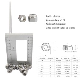 SCXCLY 50pcs Nylon Insert Hex Lock Nuts, 1/4-20 Inch Lock Nuts, 304 Stainless Steel (Silver)