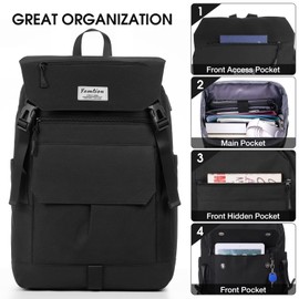 YAMTION Große Kapazität Rucksack Damen Herren mit 17 Zoll Laptopfach,Rucksack Schule Teenager Jungen Mädchen,Schultasche Schulranzen Student Tagesrucksack für Uni Büro Freizeit Arbeit Wandern