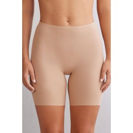 Intimissimi Woman's Raw Edge Seamless Cotton Shorts in Natural, Size S