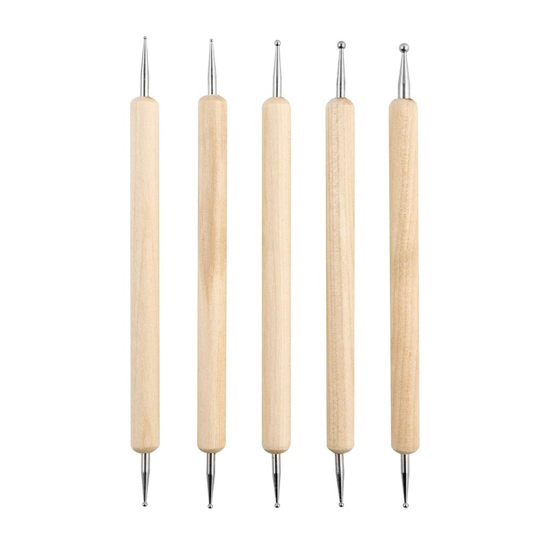 QWORK 10PCS Dotting Tools Set for Nail Art, Embossing Pattern