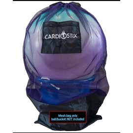 CardioStix Bucket Ball Hauler for Cardio-Drumming | Drumsticks, Premium Mesh, Fitness, Aerobic Class, Caddy, Pound, Exercises & Workouts (Listing is for The 1 mesh Bag only) (Purple)