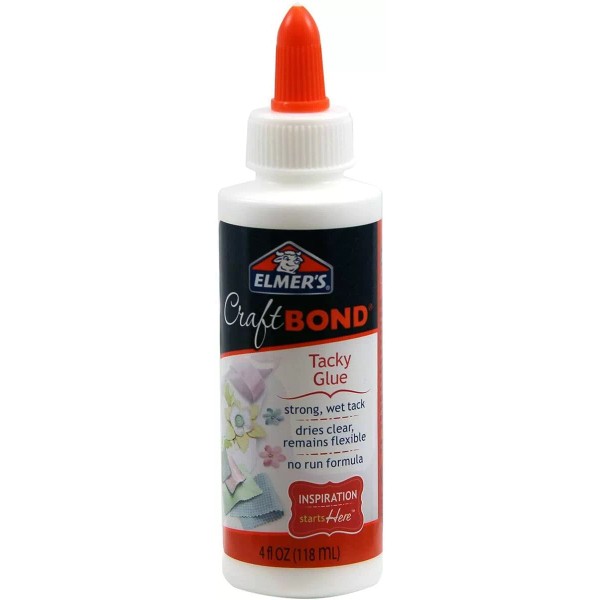 Elmer's Craft Bond Tacky Glue, 4 oz, Clear, 4 Fl
