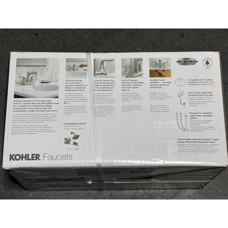 KOHLER Rubicon 4 in. Centerset 2-Handle Bathroom Faucet Vibrant Brushed