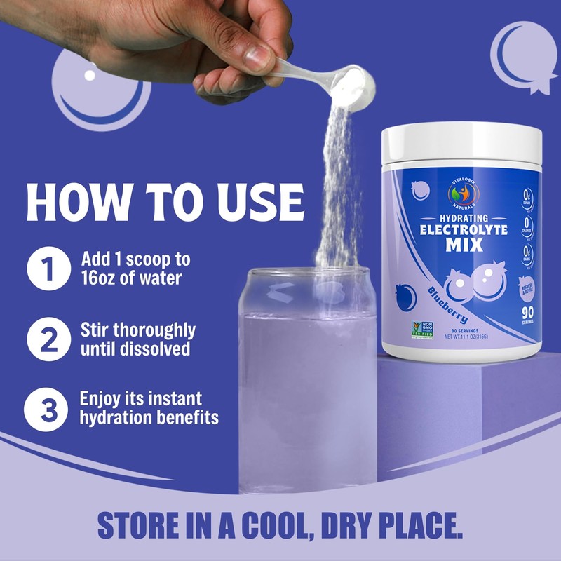 Blueberry Hydration Powder – Zero Sugar Electrolyte Drink Mix |