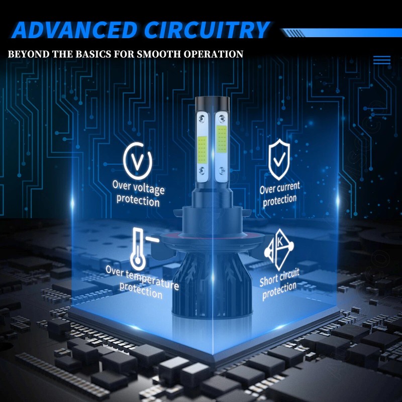 AUIMSOCO H13 9008 LED Headlight Bulbs KIT High Low Beam