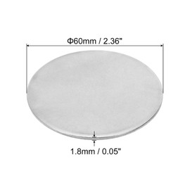 PATIKIL 60mm Steel Disc, 2Pcs Metal Stamping Blanks Tags Circle Round Metal Plate Strike DIY 304 Stainless Steel for Laser Engraving Stamping Craft Name Tag