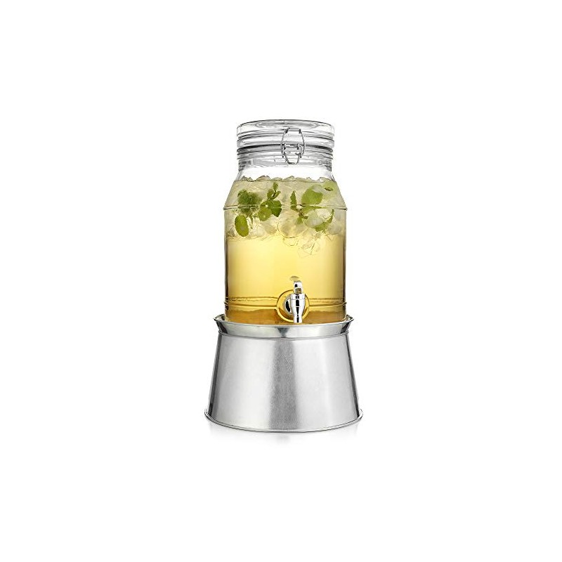 Classic Home Ice Cold Beverage Drink Dispenser Durable Glass Lock