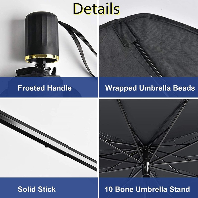 KPBKQLGA Car Windshield Sun Shade Umbrella, Foldable Universal Fit for