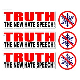 OwnTheAvenue 6 Pack Truth The New Hate Funny Snowflake Woke Car Truck Bumper Sticker Decals