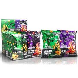 Muscle Treats by Forzagen | Muscle Puffs | Chetos de Proteína | 17 g de Proteína por Bolsa | Botana Alta en Proteína | MixPack Jalapeño Cheddar - Fueg