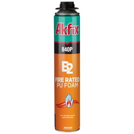 Akfix 840P Fire Block Spray Foam (1x25.3 Oz.) - Orange Color Fire Retardant Polyurethane Expanding Foam Sealing on Window and Door, Paintable | Gun Use, Gun&Cleaner NOT Included | 25.3 Oz. 1 Pack