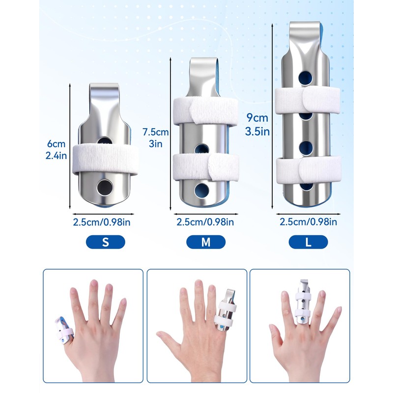 2 Pieces Finger Splints Metal Support Brace - Soft Foam