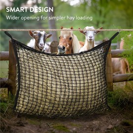 Navaris Hay Nets for Horses Pack of 2 - Net with Small to Medium Holes for Hay - Haynet to Slow Horse Eating - 60x 90cm (23-5/8 x 35-3/8") 8kg (17.6lbs) Capacity Black Haynets